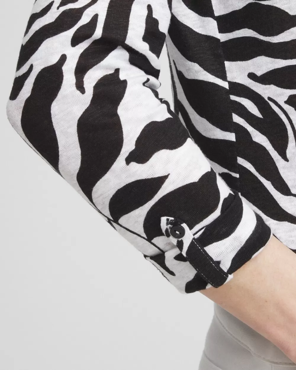 Hot Linen Bi-Color Palms 3/4 Sleeve Tee Tops