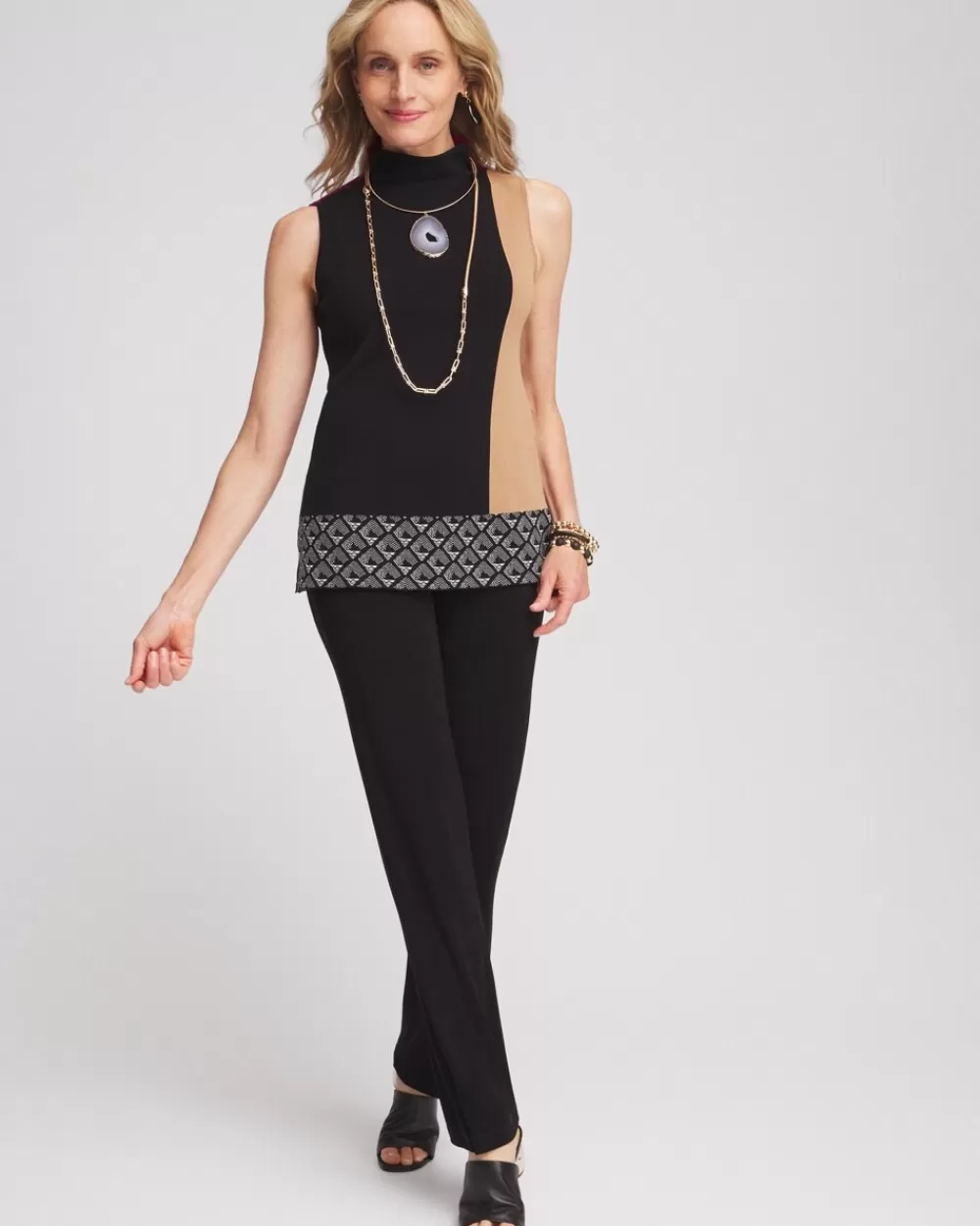 Online Travelers™ Colorblock Mockneck Sweater Tank Tops