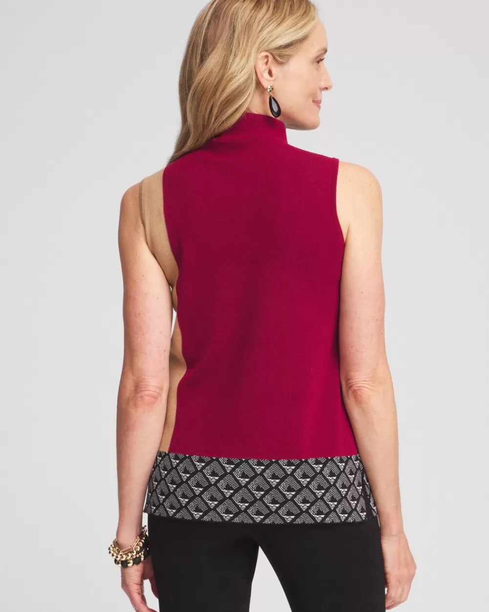 Online Travelers™ Colorblock Mockneck Sweater Tank Tops