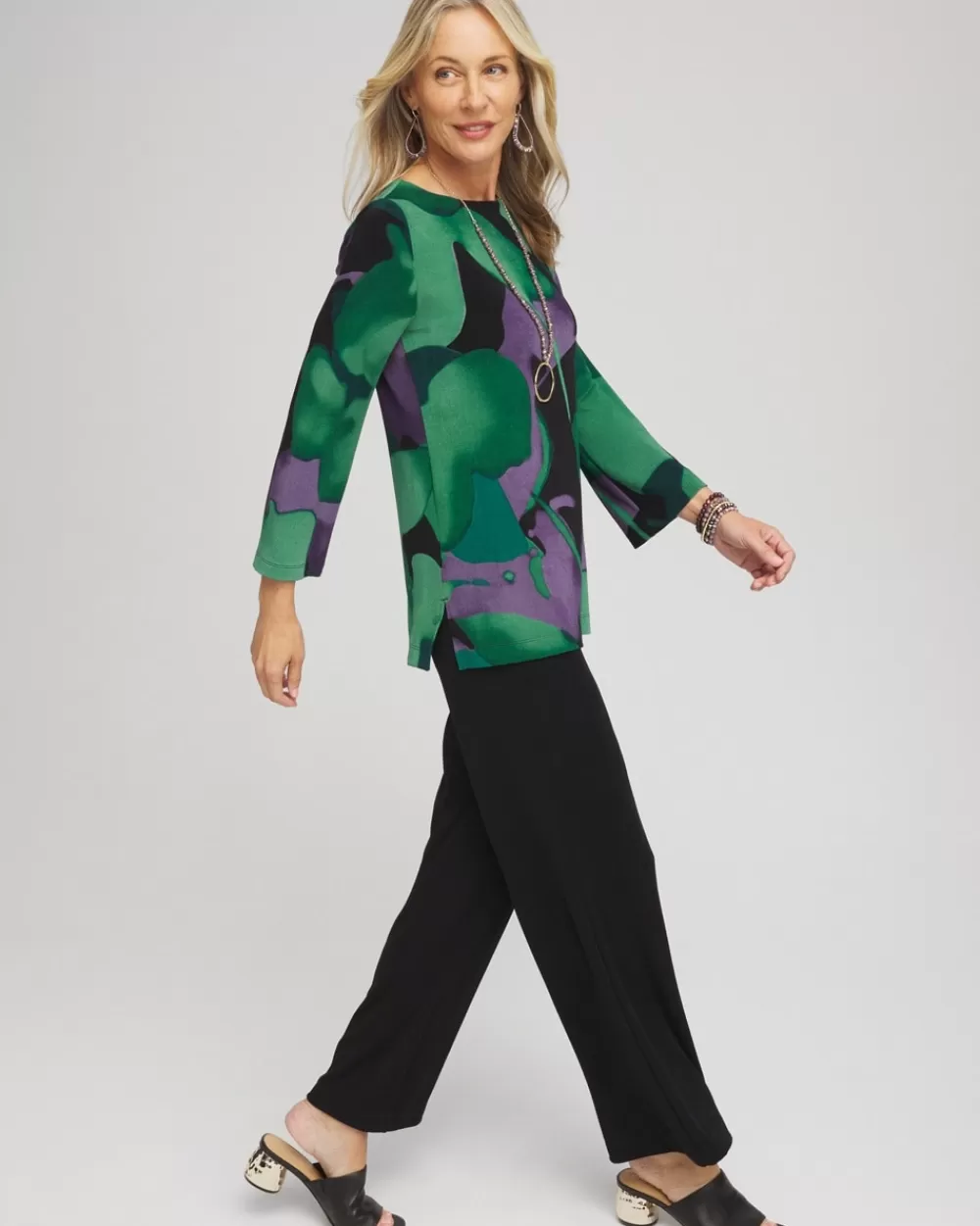 Online Travelers™ Watercolor Bell Sleeve Tunic Tops
